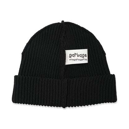 INSIDE OUT CUFF BEANIE BLACK (BLACK EMB)