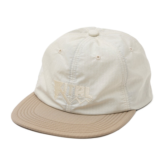 SOFT BRIM 6 PANEL CAP (VITAL)  CROWN: OFF WHITE BRIM: SAND (OFF WHITE EMB)