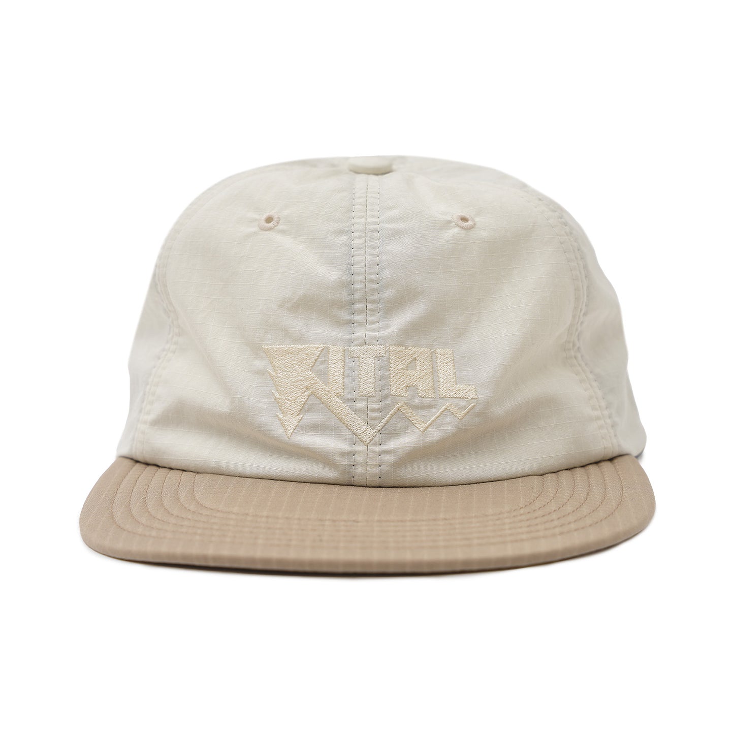 SOFT BRIM 6 PANEL CAP (VITAL) CROWN: OFF WHITE BRIM: SAND (OFF WHITE EMB)