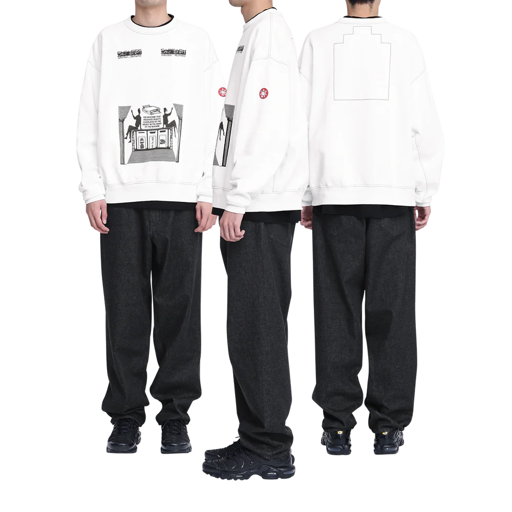 CES27CS08 OVERDYE MD MACHINES CREW NECK WHITE