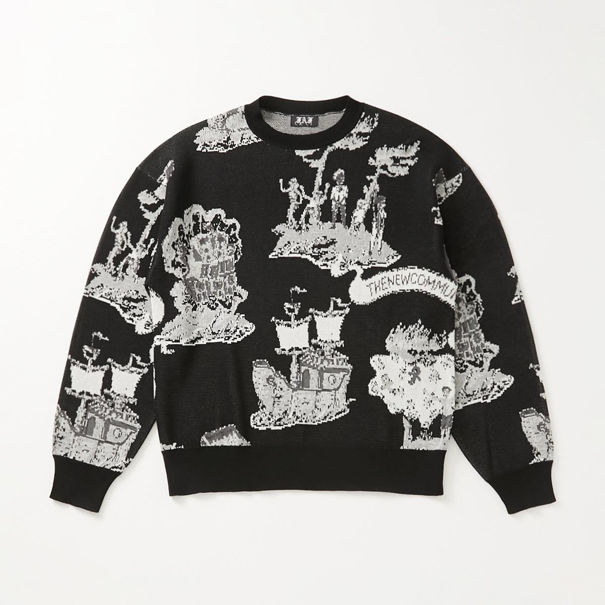 NEWCOMMUNE Island Jaquard Knit BLACK