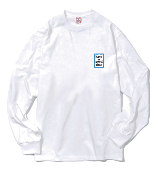 MINI BLUE FRAME L/S TEE WHITE