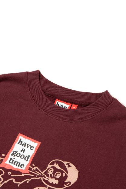 THROW UP MAN FRAME CREWNECK FL MAROON