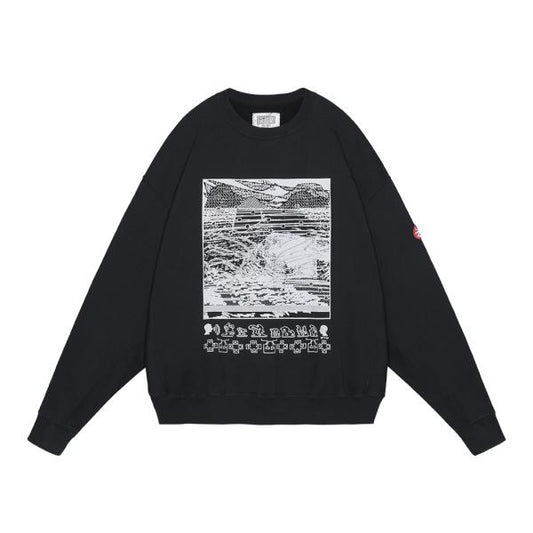 CES27CS07 WASHED FK Hyperferma CREW NECK BLACK