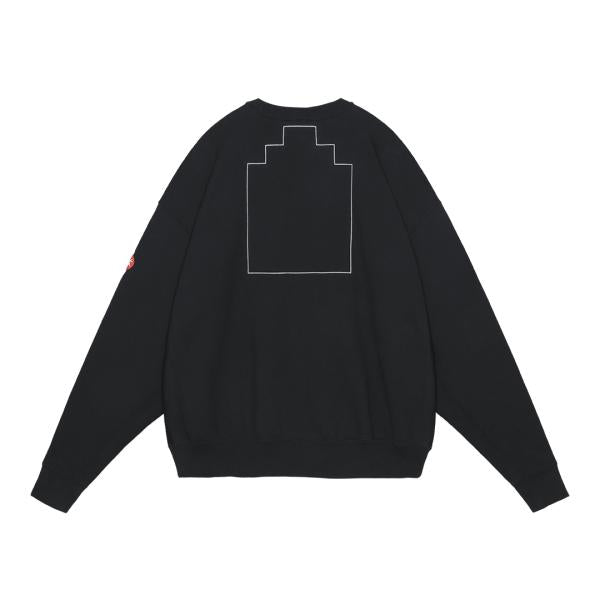 CES27CS07 WASHED FK Hyperferma CREW NECK BLACK