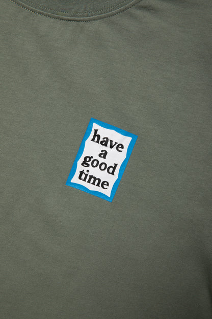 MINI BLUE FRAME S/S TEE SAND GREEN