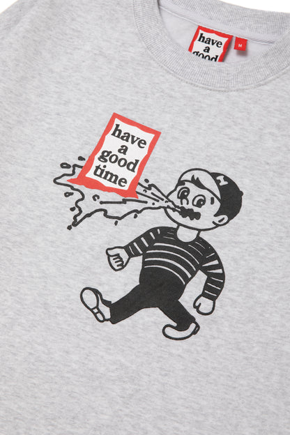 THROW UP MAN FRAME CREWNECK FL ASH GRAY