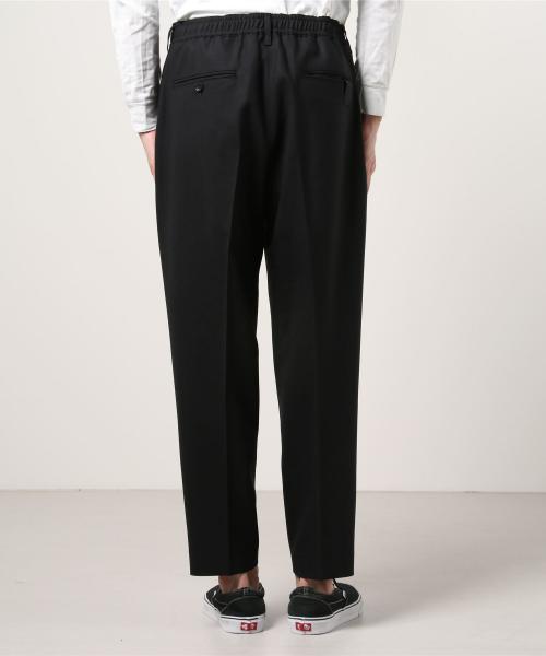 [PT07-099-AW] WIDE TAPERD EASY SLACKS BLACK