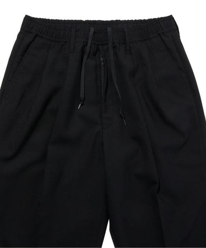 [PT07-099-AW] WIDE TAPERD EASY SLACKS BLACK