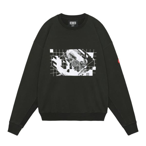 CES25CS08 WASHED DIMENSIONS CREW NECK BLACK