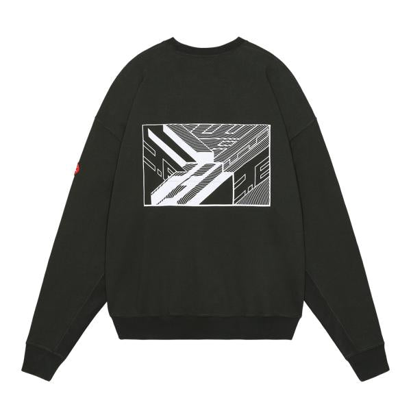 CES25CS08 WASHED DIMENSIONS CREW NECK BLACK