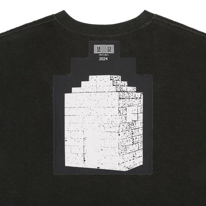 CES25CS08 WASHED DIMENSIONS CREW NECK BLACK