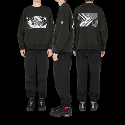 CES25CS08 WASHED DIMENSIONS CREW NECK BLACK