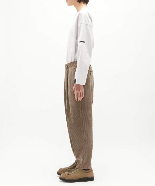 [2232-PT07-008] WIDE TAPERED EASY SLACKS BEIGE