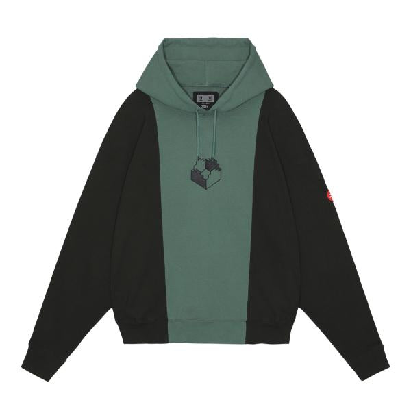 CES25CS14 PANELED TWO TONE HOODY GREEN