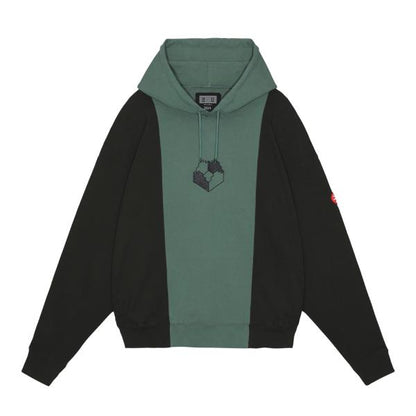 CES25CS14 PANELED TWO TONE HOODY GREEN