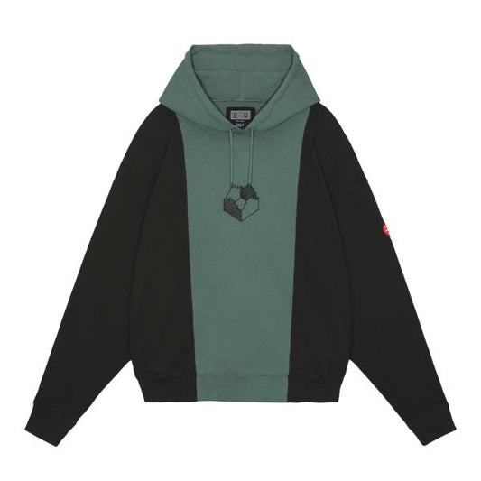 CES25CS14 PANELED TWO TONE HOODY GREEN