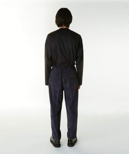 2242-PT07-017 WIDE TAPERED EASY SLACKS BLACK