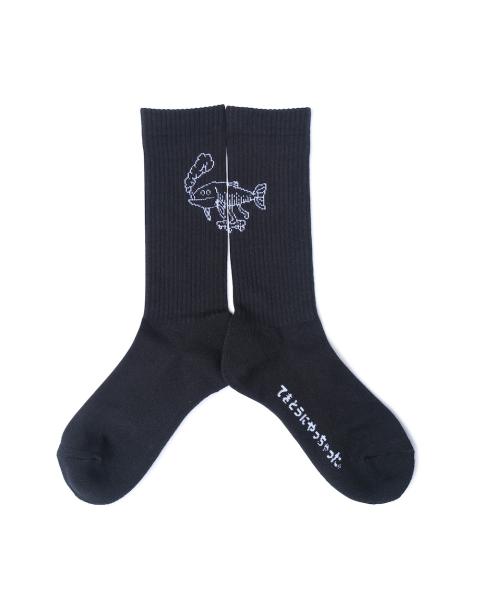 CFC-SOCKS02 1PAC OSAKANA KUN SOCKS BLACK