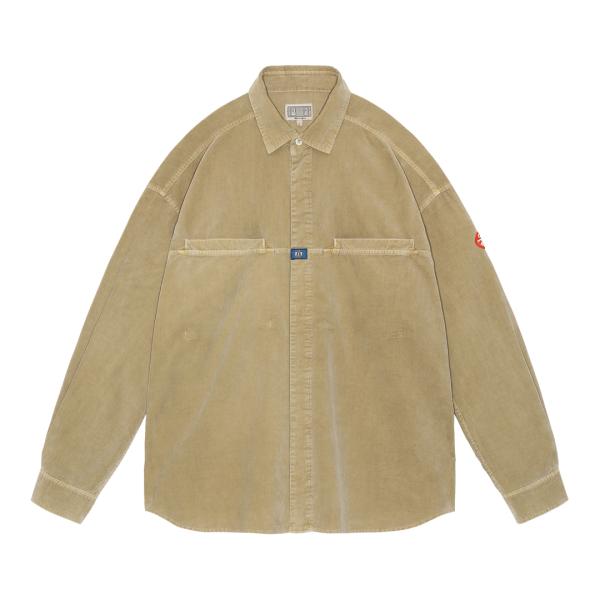 CES25SH03 OVERDYE CORD DESIGN BIG SHIRT BEIGE