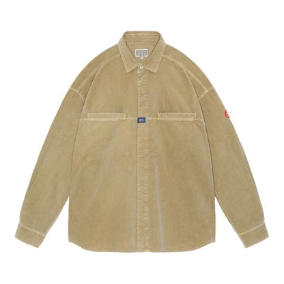 CES25SH03 OVERDYE CORD DESIGN BIG SHIRT BEIGE