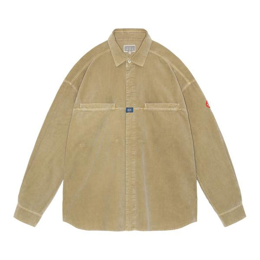 CES25SH03 OVERDYE CORD DESIGN BIG SHIRT BEIGE