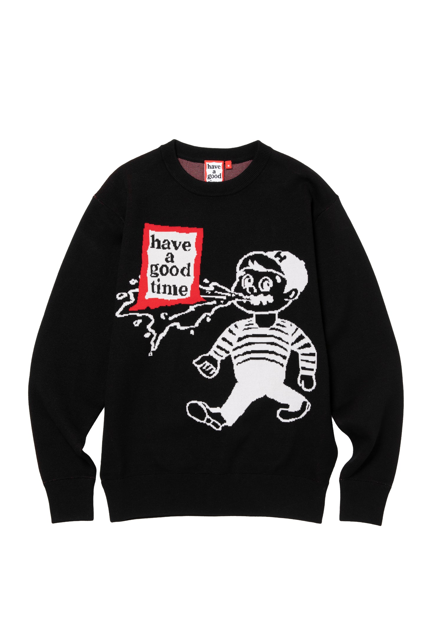 THROW UP MAN FRAME KNIT SWEATER BLACK