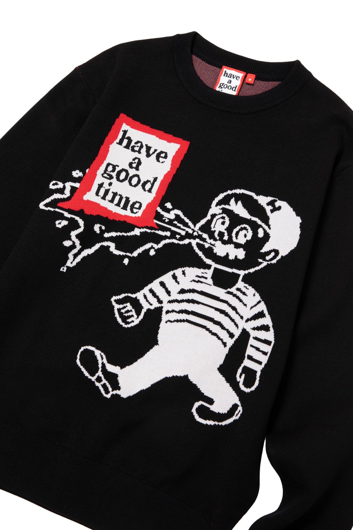 THROW UP MAN FRAME KNIT SWEATER BLACK