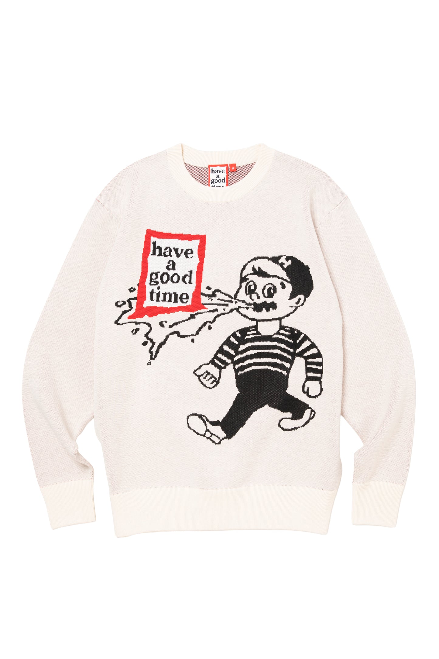 THROW UP MAN FRAME KNIT SWEATER OFF WHITE