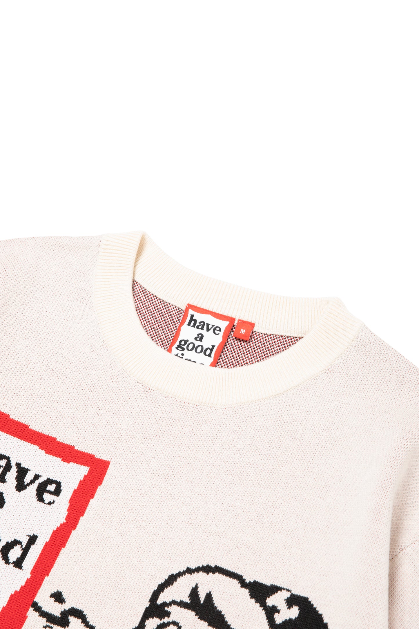 THROW UP MAN FRAME KNIT SWEATER OFF WHITE