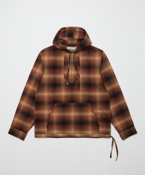 BAL-2125 FLANNEL MEXICAN HOODED SHIRT BROWN