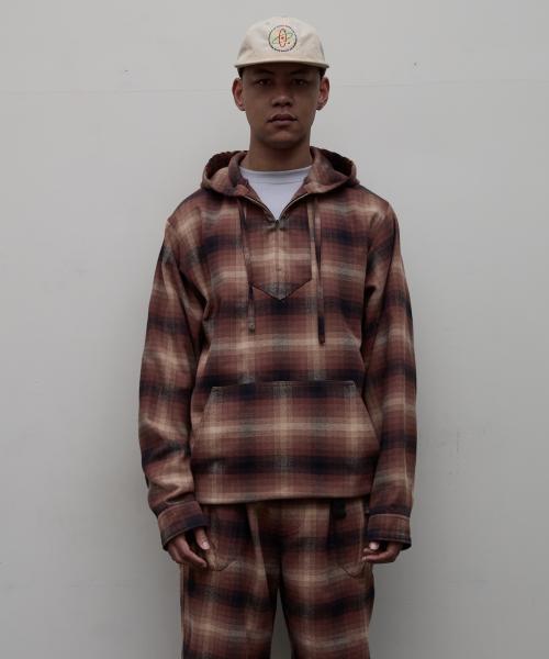 BAL-2125 FLANNEL MEXICAN HOODED SHIRT BROWN