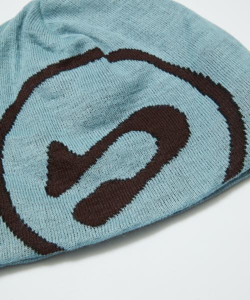 BAL-A-647 BIG LOGO SOFT BEANIE HAT STEEL BLUE