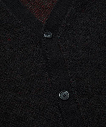 BAL-2123 JACQUARD WOOL CARDIGAN BLACK