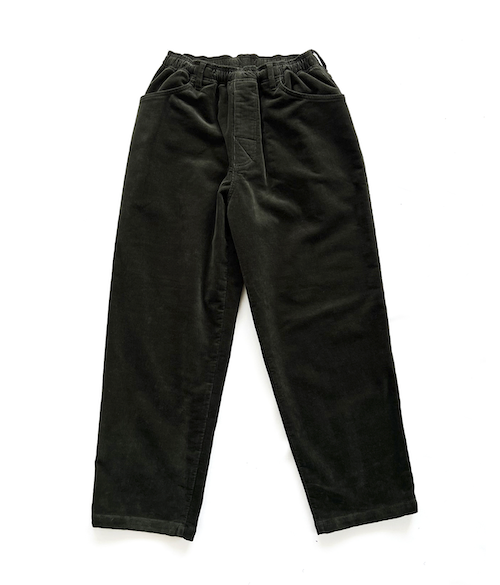 Brushed Lining Cords Slacks DARK GREEN