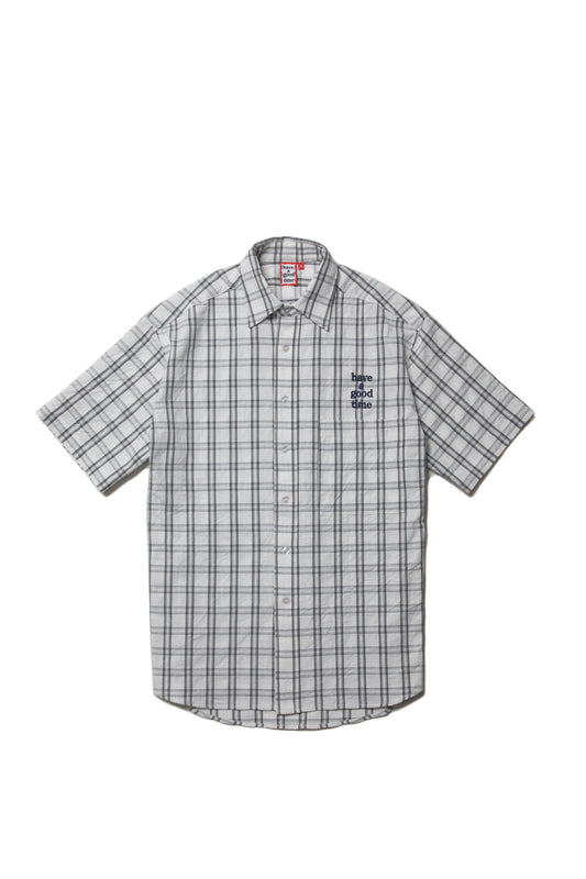 MINI LOGO S/S CHECK SHIRT WHIE