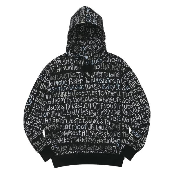 Clay Letter Hoodie BLACK