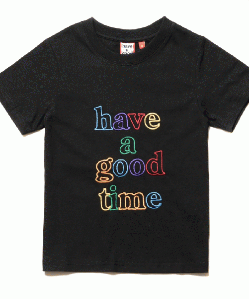 COLORFUL OUTLINE LOGO KIDS S/S TEE BLACK