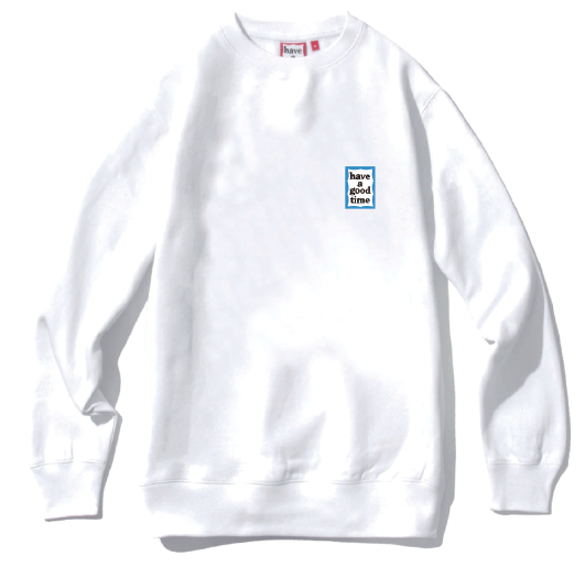 MINI BLUE FRAME CREWNECK WHITE