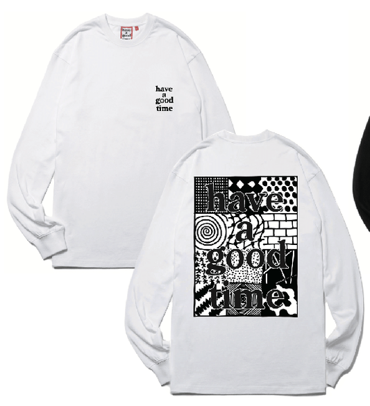 PATTERN LOGO L/S TEE WHITE