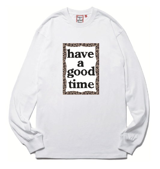 LEOPARD FRAME L/S TEE WHITE