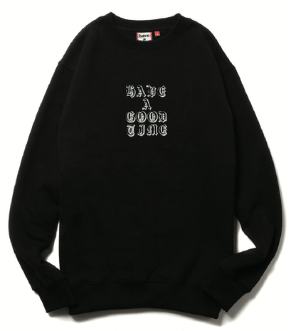 OLD ENGLISH LOGO EMB CREWNECK FL BLACK