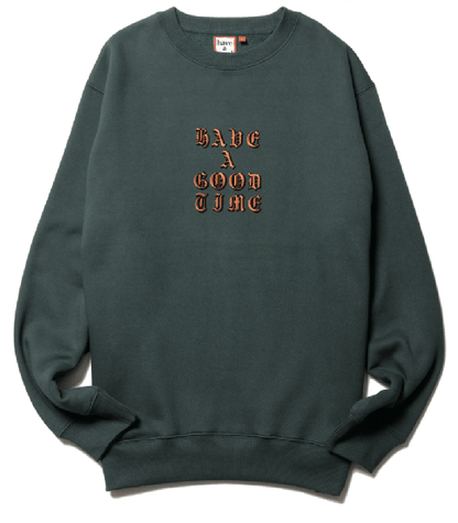 OLD ENGLISH LOGO EMB CREWNECK FL MALACHITE GREEN