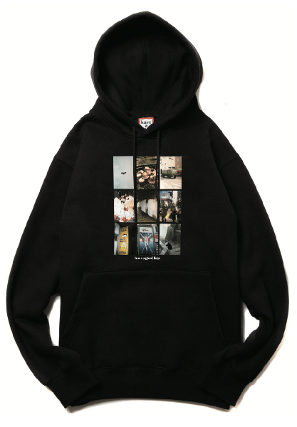 MULTI PHOTOS PULLOVER HOODIE FL BLACK