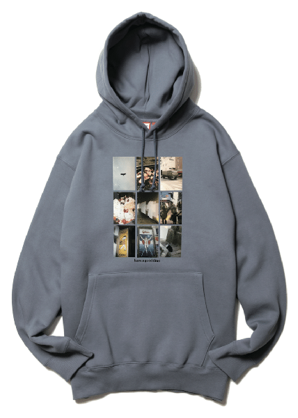 MULTI PHOTOS PULLOVER HOODIE FL DIMGRAY