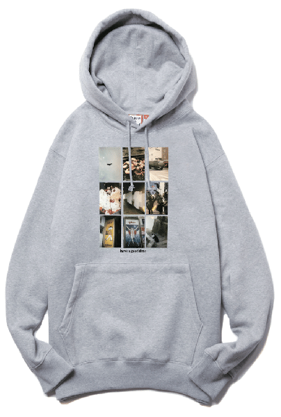 MULTI PHOTOS PULLOVER HOODIE FL ASH GRAY