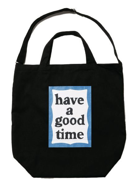 BLUE FRAME CANVAS 2WAY TOTE BLACK