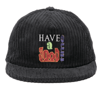 90'S MUST CORDUROY 5 PANEL CAP CHARCOAL GRAY