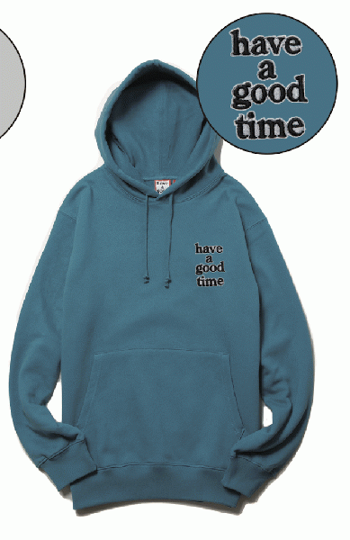 MINI EMBROIDERED LOGO PULLOVER HOODIE DUCK BLUE