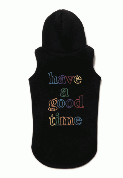 COLORFUL OUTLINE LOGO DOG HOODIE BLACK